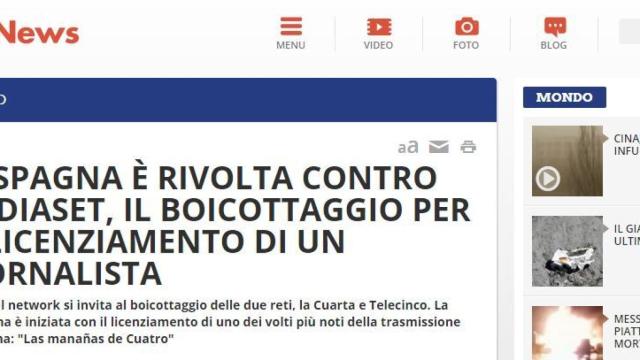La prensa italiana se hace eco del boicot a Mediaset tras la destitución de Cintora