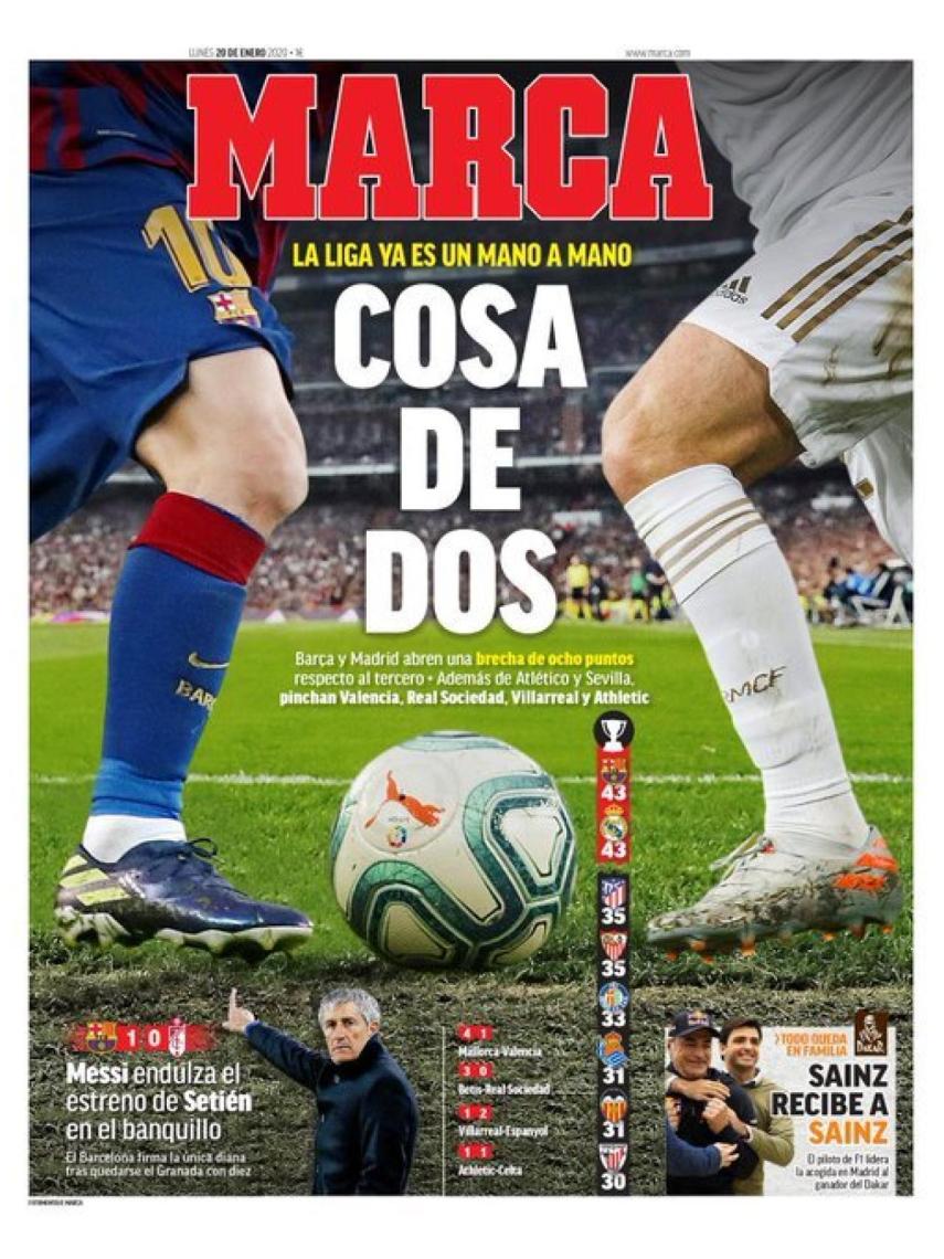 La portada del diario MARCA (20/01/2020)