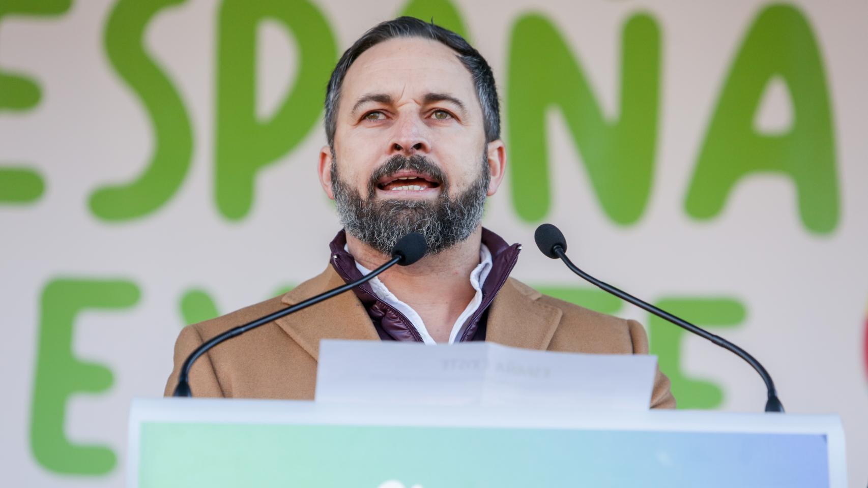 Santiago Abascal, durante un mitin.