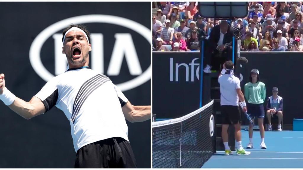 Fognini se 'come' al árbitro y se rompe la mano del enfado: Si Nadal te lo pide, lo haces