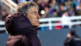 Quique Setién, en un partido del Barcelona en la Copa del Rey