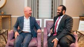 Jeff Bezos junto a Mohammed bin Salman durante su visita a los EEUU en marzo de 2018.