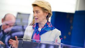 La presidenta de la Comisión, Ursula von der Leyen, durante un debate en la Eurocámara