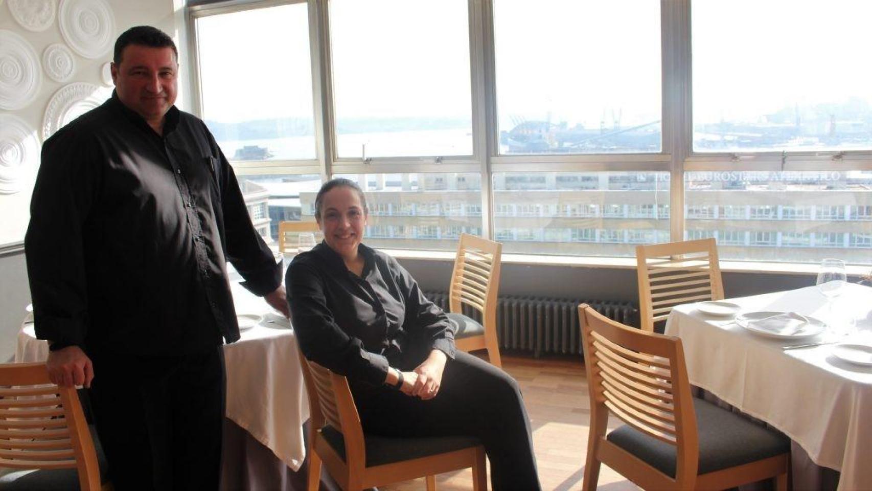 Antonio y Vanesa en el comedor del Boavista.