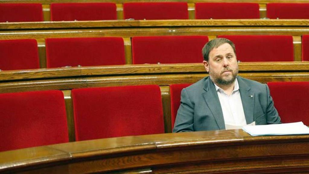 Junqueras, en el Parlament de Cataluña./