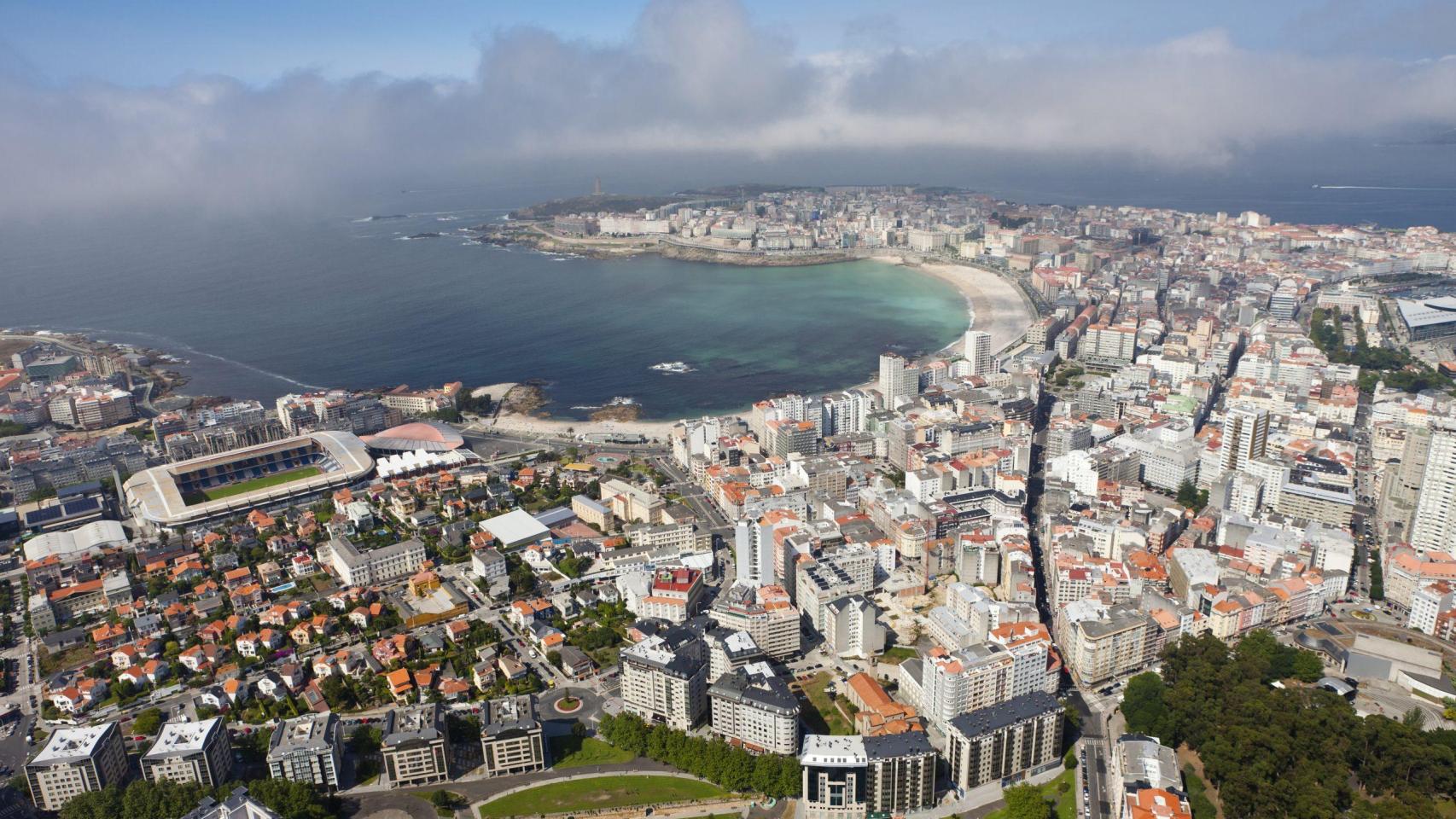 Vista aérea de A Coruña