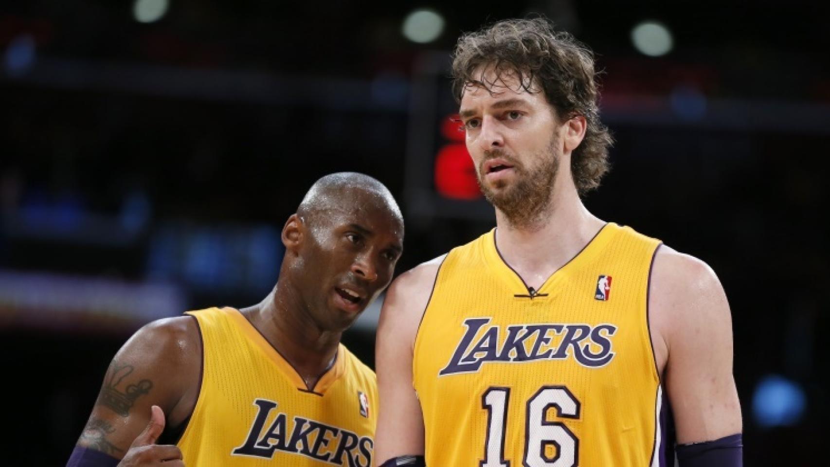 Kobe Bryant y Pau Gasol con Lakers en la NBA