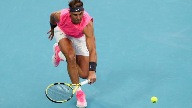 Nadal, durante el partido con Kyrgios.