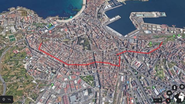 Plano de la futura ronda peatonal que unira San Diego con el Agra del Orzán