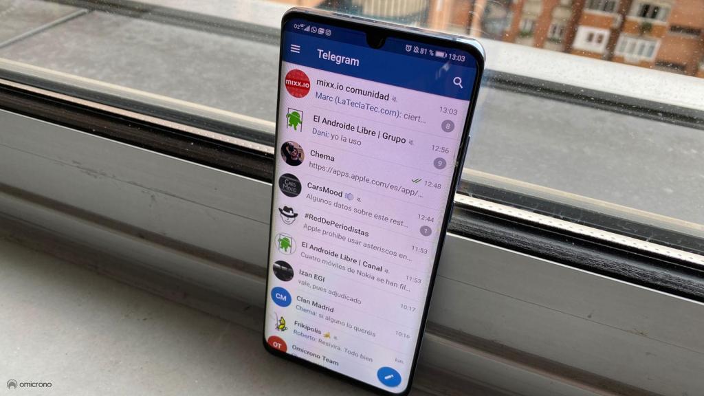 Así es la aplicación móvil de Telegram.