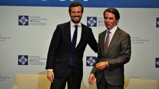 Pablo Casado, presidente del PP, y José María Aznar, expresidente del Gobierno.