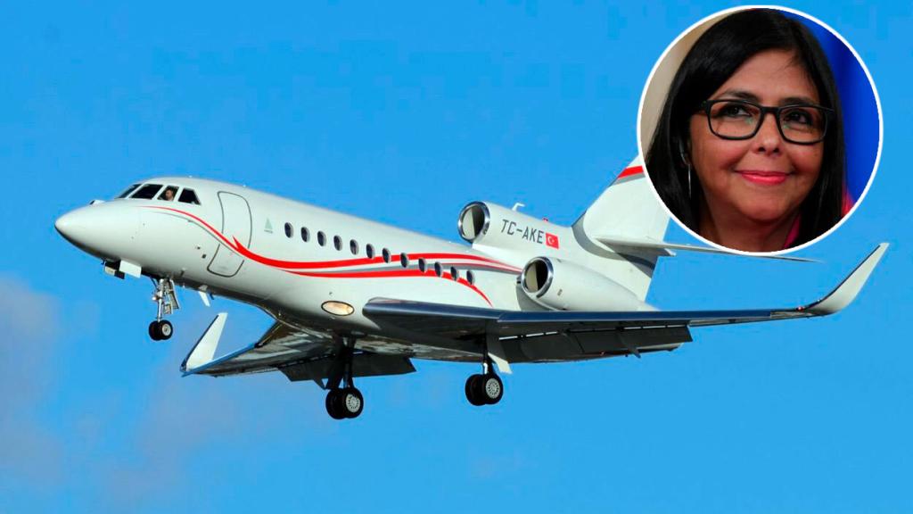 El Dassault Falcon matrícula TC-AKE de Delcy Rodríguez, número dos de Nicolás Maduro.