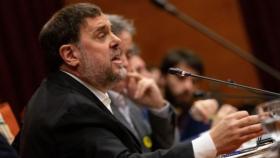 Oriol Junqueras en la comisión de investigación del 155 en el Parlamento catalán.