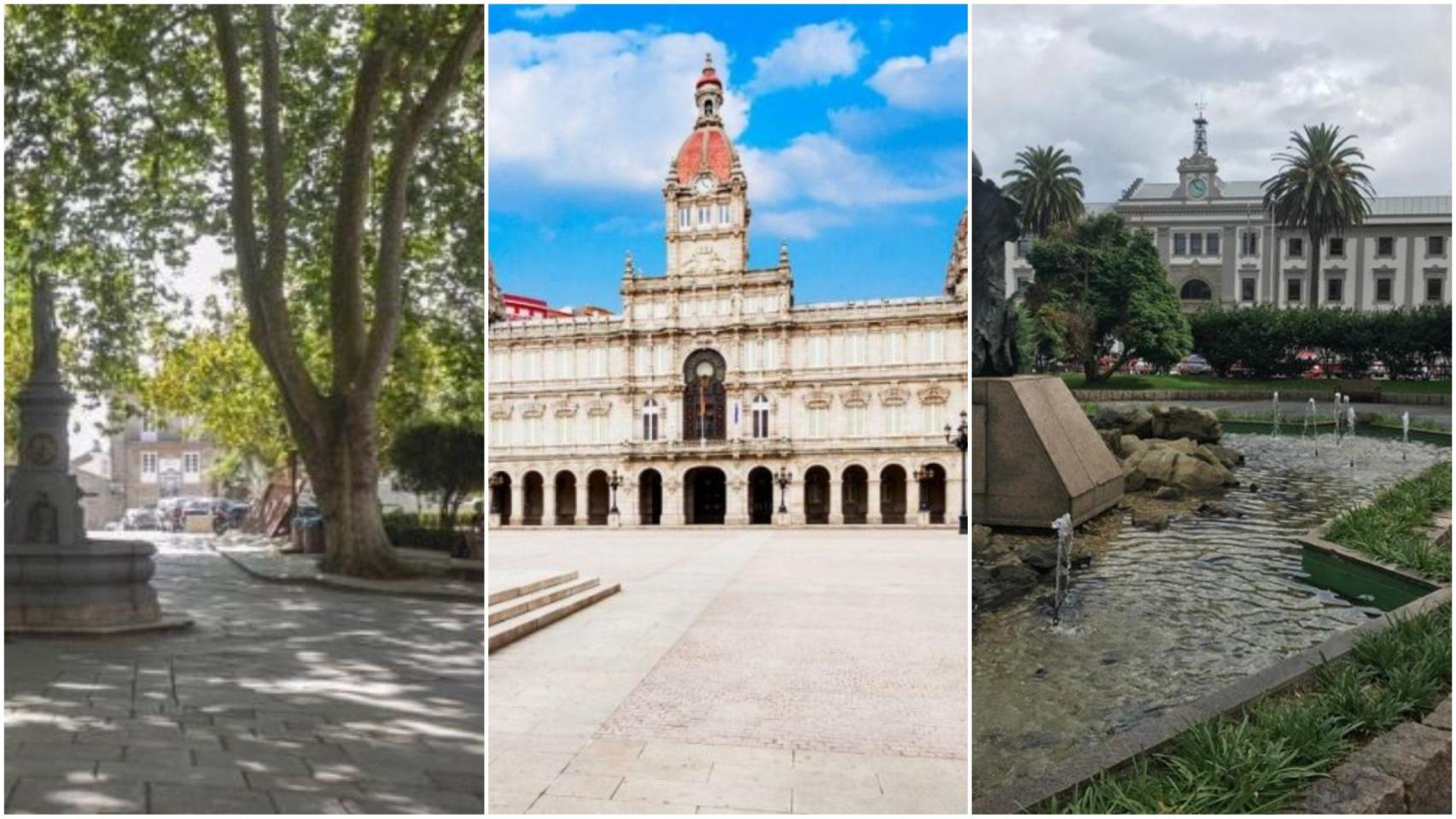 La Plaza de Azcárraga, la de María Pita y la de la Palloza