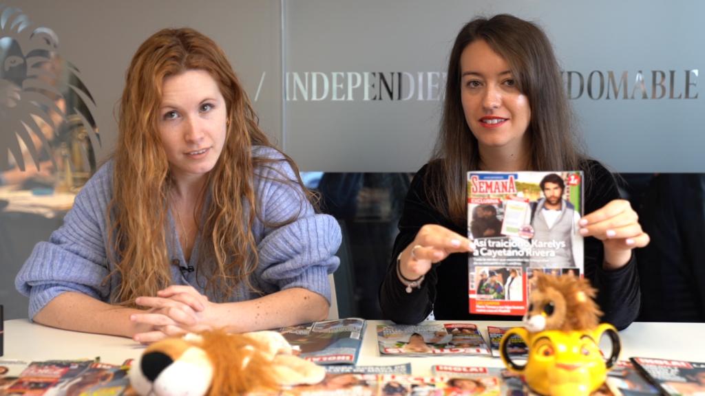 Ane Olabarrieta y Cristina Rodrigo en el kiosco rosa en vídeo.