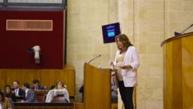Susana Díaz, este martes en el Parlamento de Andalucía.