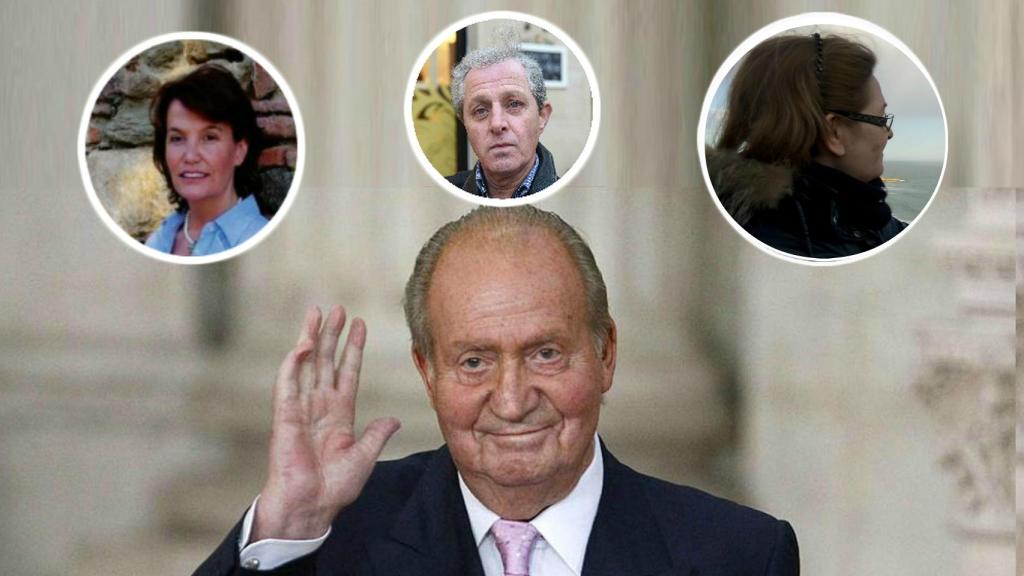 Juan Carlos I en un montaje de JALEOS con sus tres supuestos hijos ilegítimos.