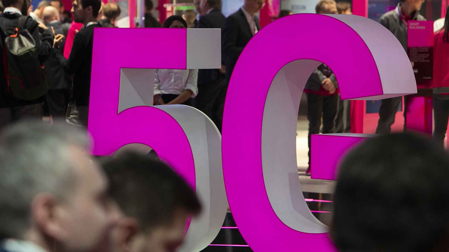 Imagen del logo del 5G en el Mobile World Congress (MWC) de 2019.