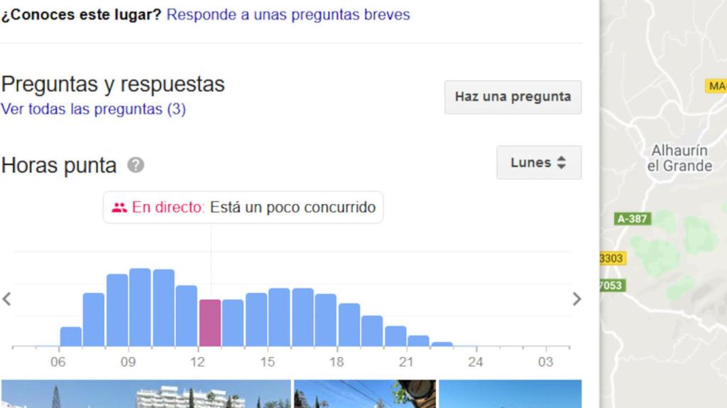 Google Maps también muestra si lugares públicos están concurridos