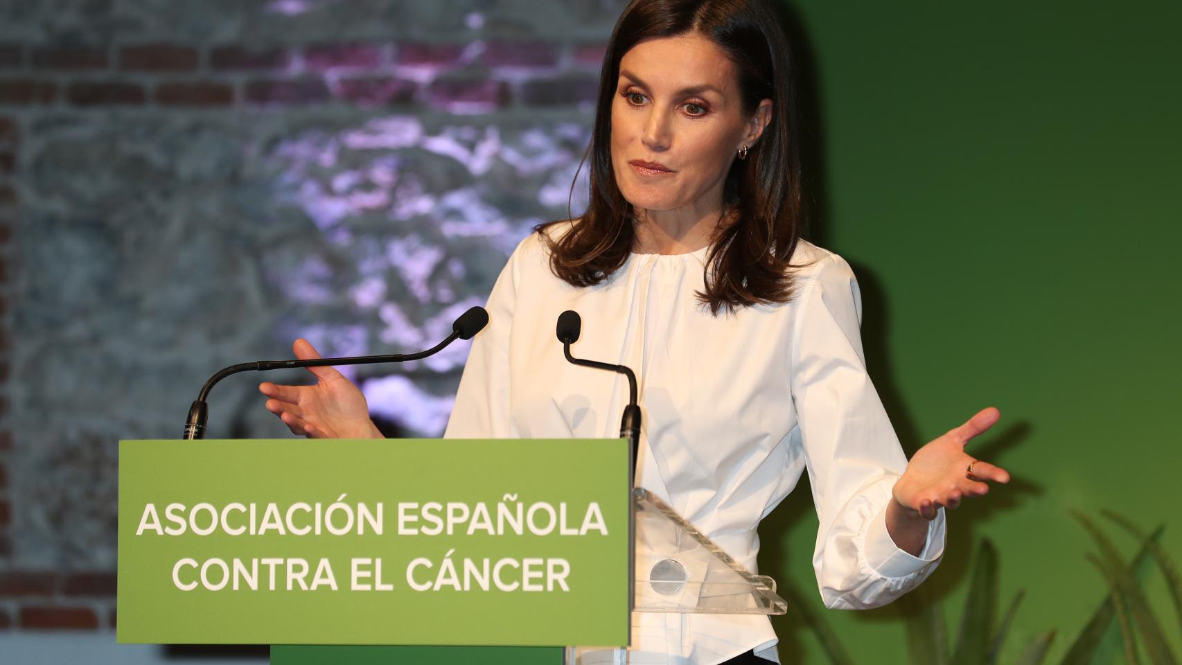 La reina Letizia presidiendo el IX Foro contra el cáncer.