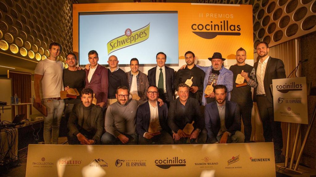 Los chef de los 12 mejores restaurantes de España en la gala.