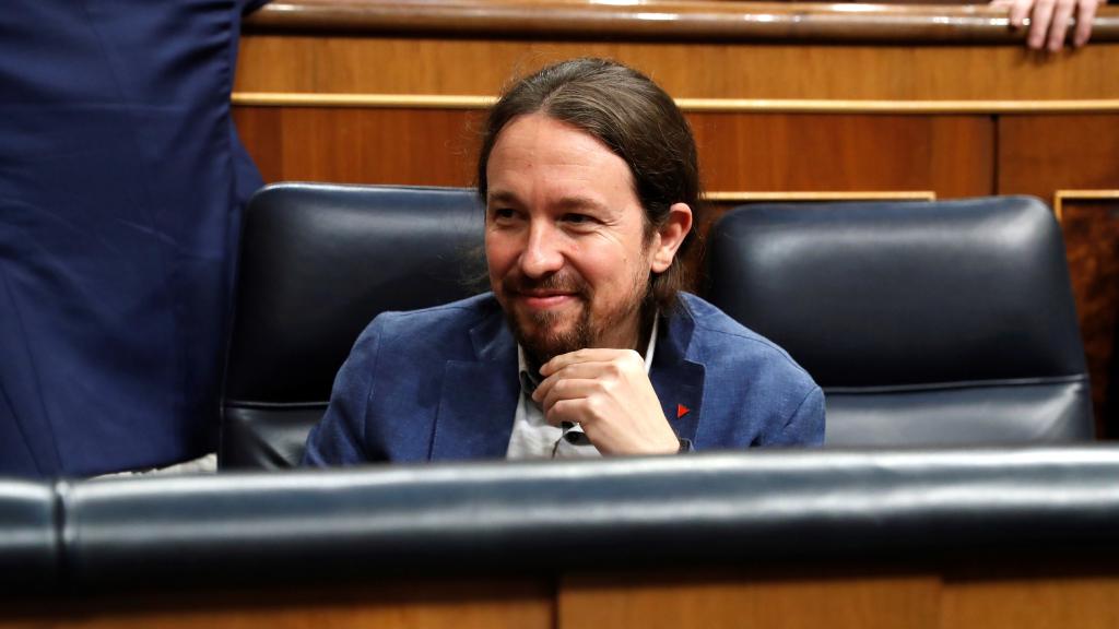 Pablo Iglesias, en la tribuna del Congreso.