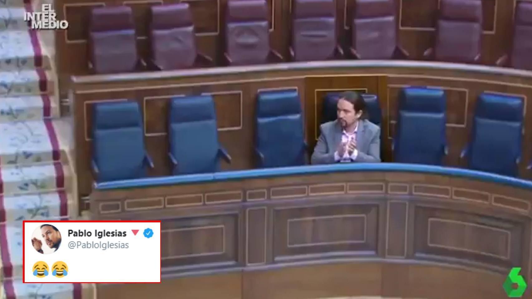 Pablo Iglesias comparte el 'vídeo manipulado' desde su cuenta.