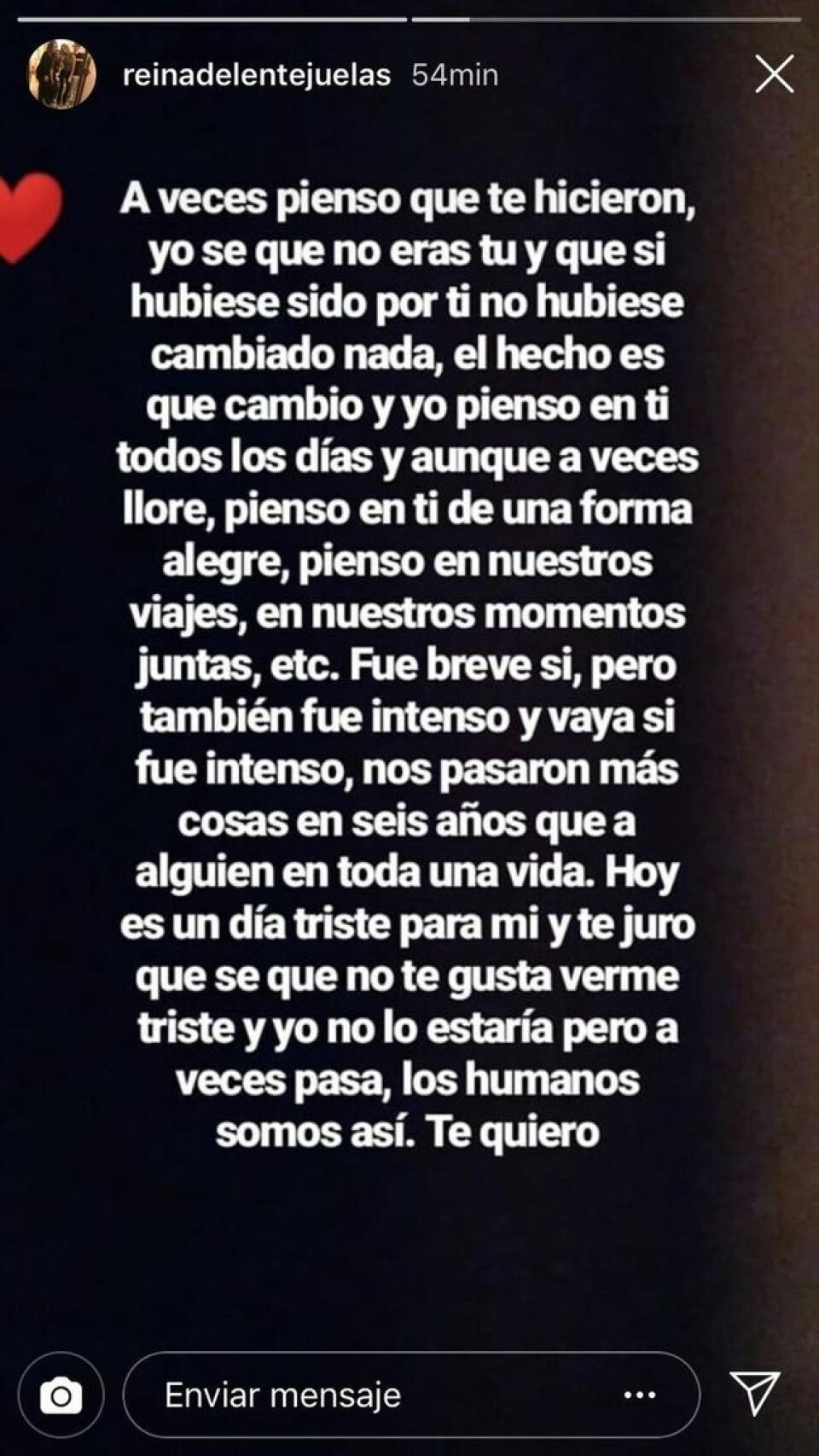 Carta de Carla Vigo a Érika en febrero de 2019.