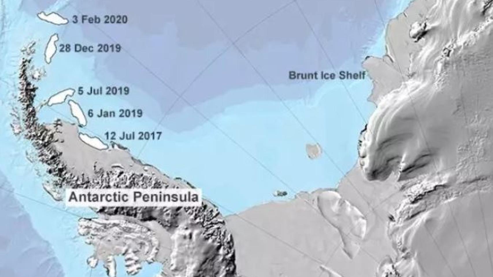 Evolución del iceberg A 68.