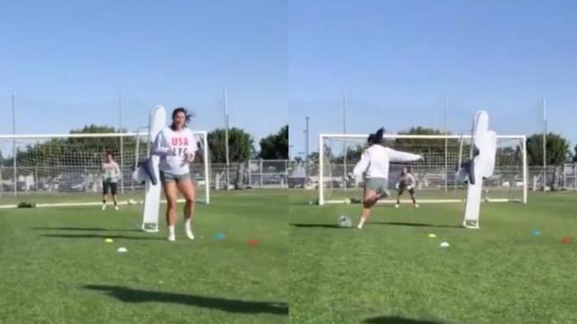 Entrenamiento de Alex Morgan a los siete meses de embarazo