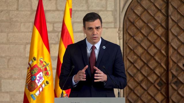 Pedro Sánchez, en el Palau de la Generalitat.