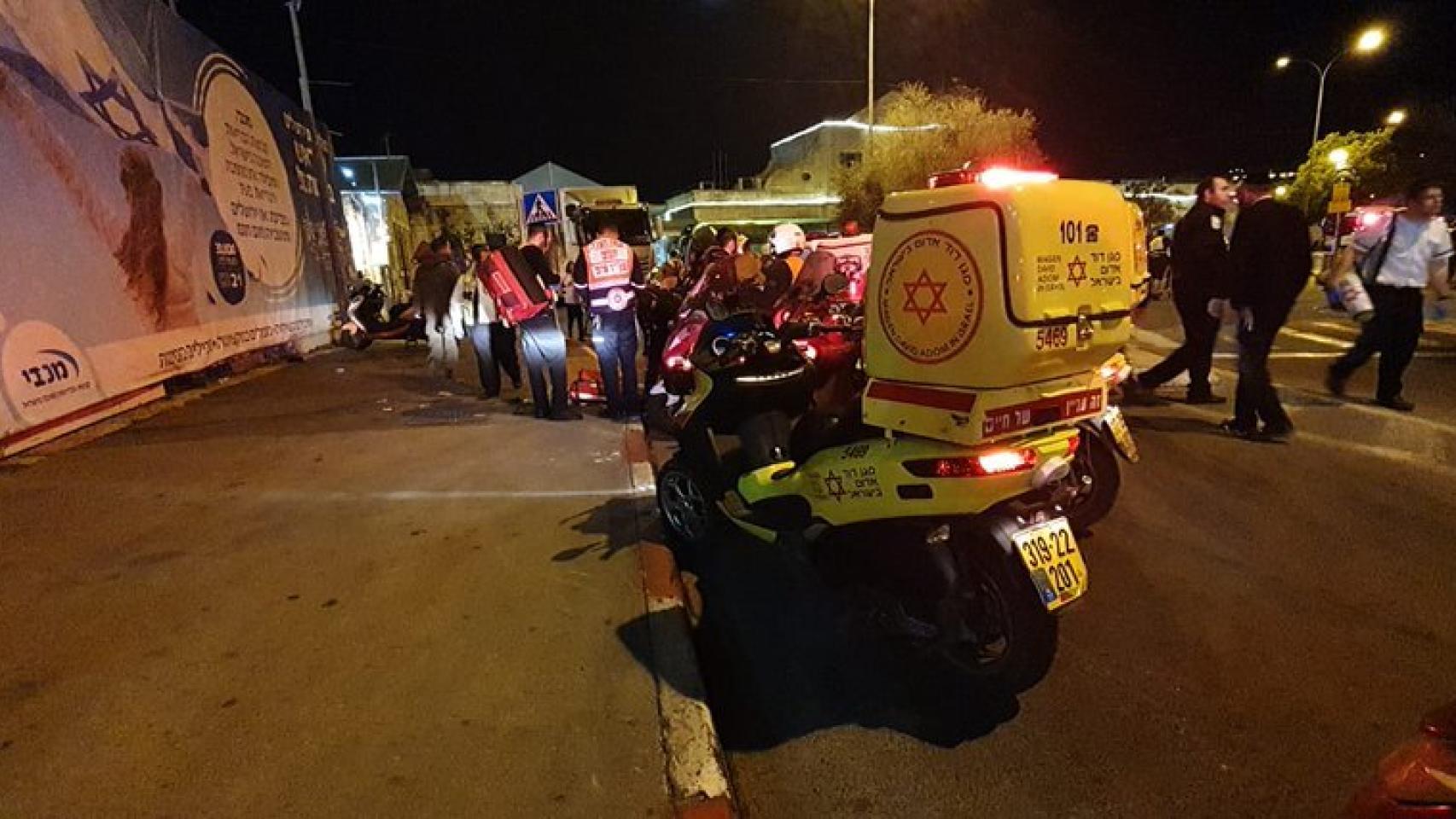 Lugar del atropello masivo en Jerusalén.