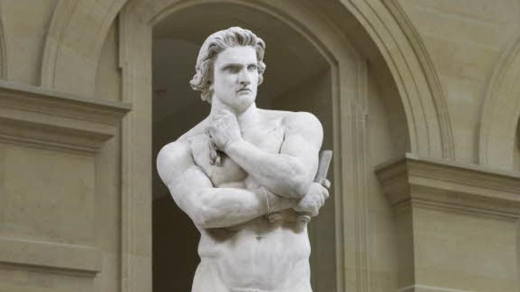 Escultura de Espartaco en el Museo del Louvre.