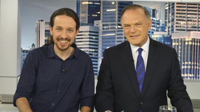 Pablo Iglesias en su anterior entrevista con Pedro Piqueras (Carlos Serrano)