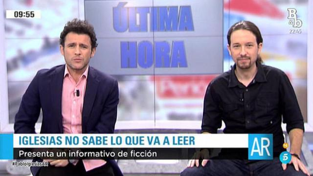 Pablo Iglesias hace un casting para presentador de informativos de Mediaset