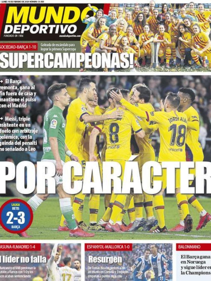 La portada del diario Mundo Deportivo (10/02/2020)