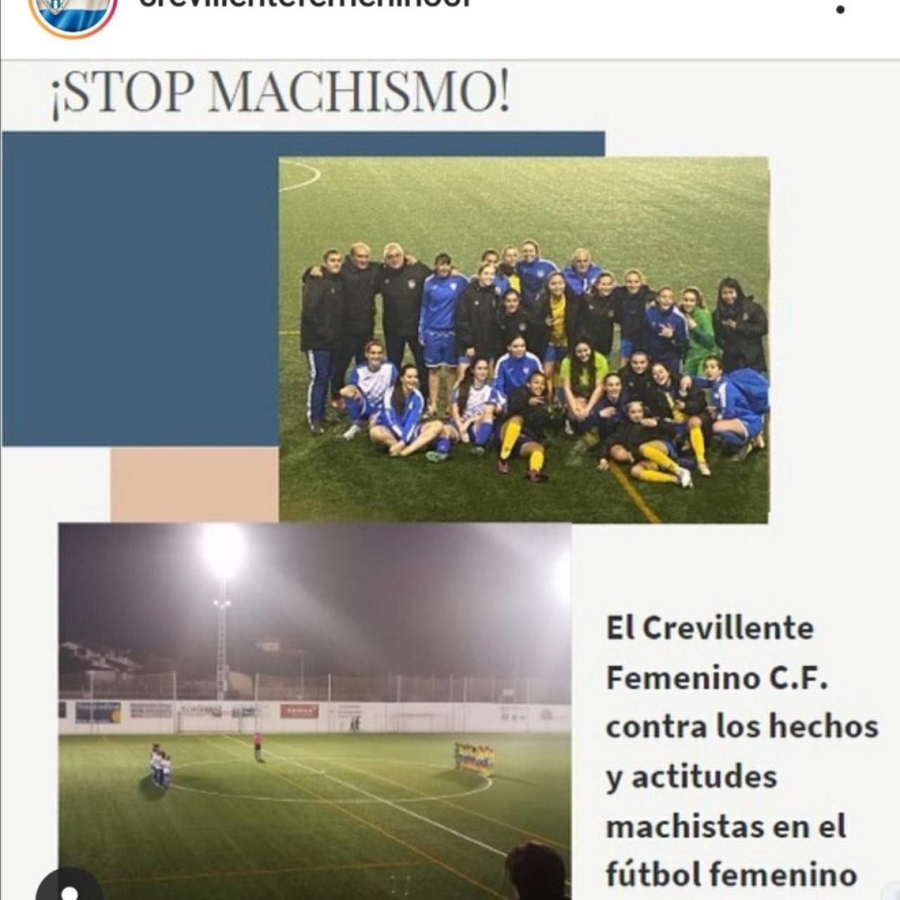 El Crevillente femenino protesta contra el machismo