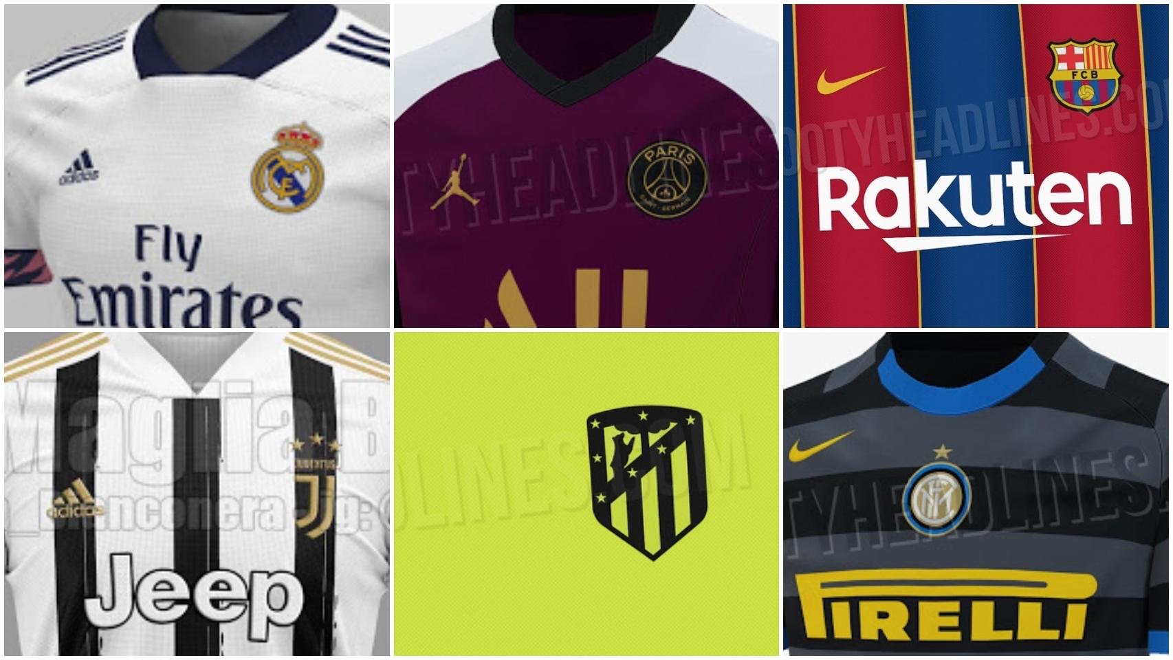 Todas las camisetas filtradas para la temporada 2020/2021