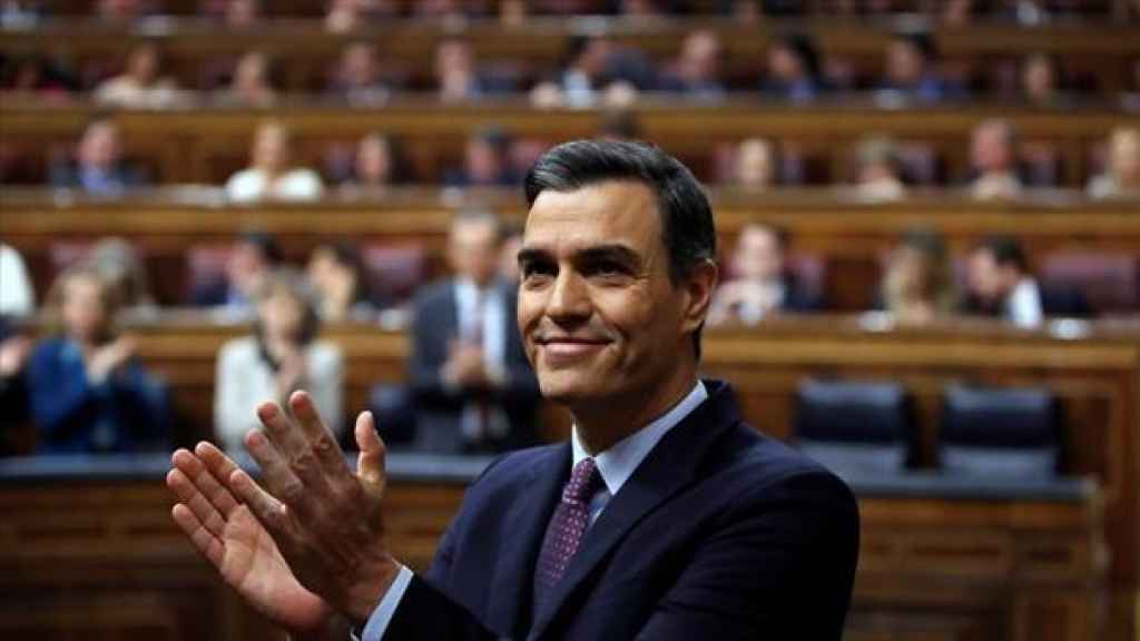 Pedro Sánchez durante el debate de investidura en el Congreso de los Diputados.