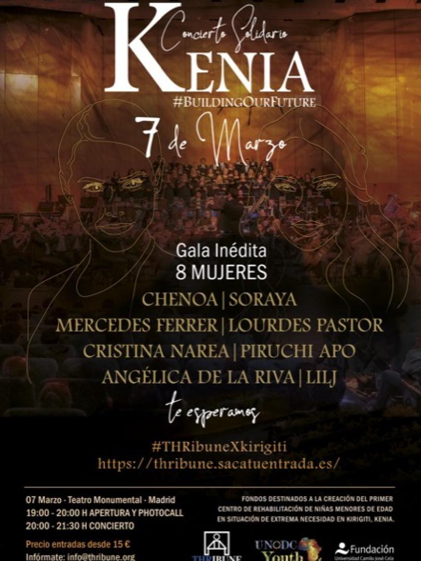 El cartel del concierto benéfico.