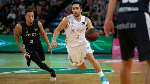 Campazzo, durante un partido entre RETAbet Bilbao Basket y Real Madrid