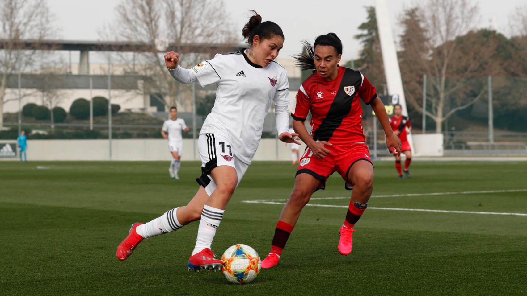 Jessica Martínez, en el CD Tacón - Rayo Vallecano femenino de la Copa de la Reina