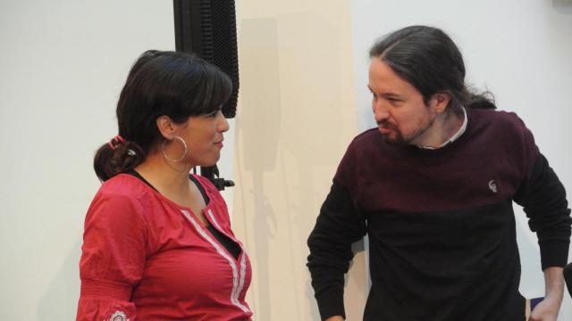 Teresa Rodríguez y Pablo Iglesias, en un Consejo Ciudadano de Podemos.