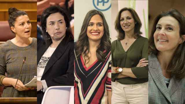Macarena Olona (Vox), Ana Belén Vázquez (PP), Belén Hoyo (PP), María de los Reyes Romero (Vox) y Valentina Martínez (PP).