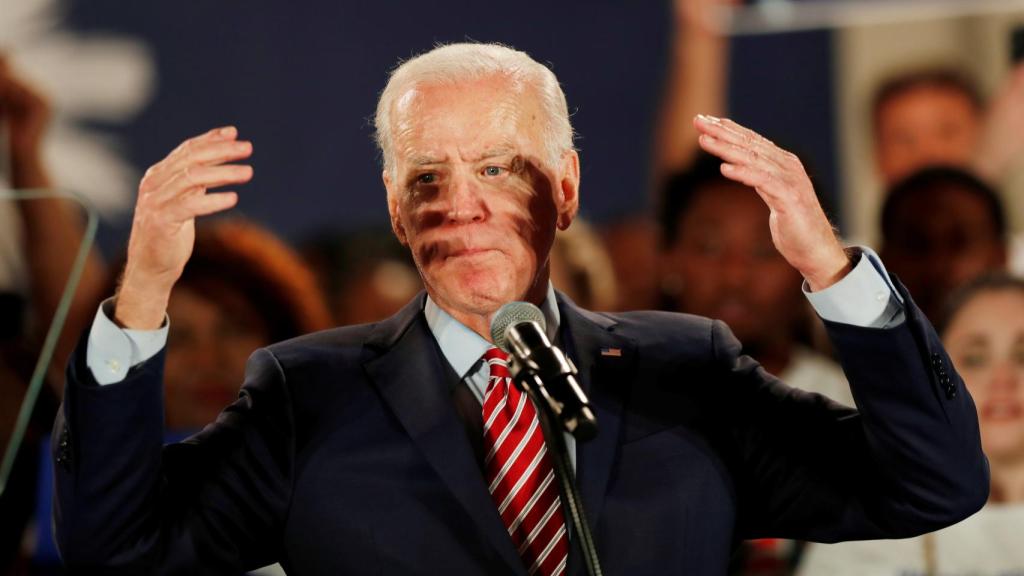 Biden en un mitin electoral en New Hampshire