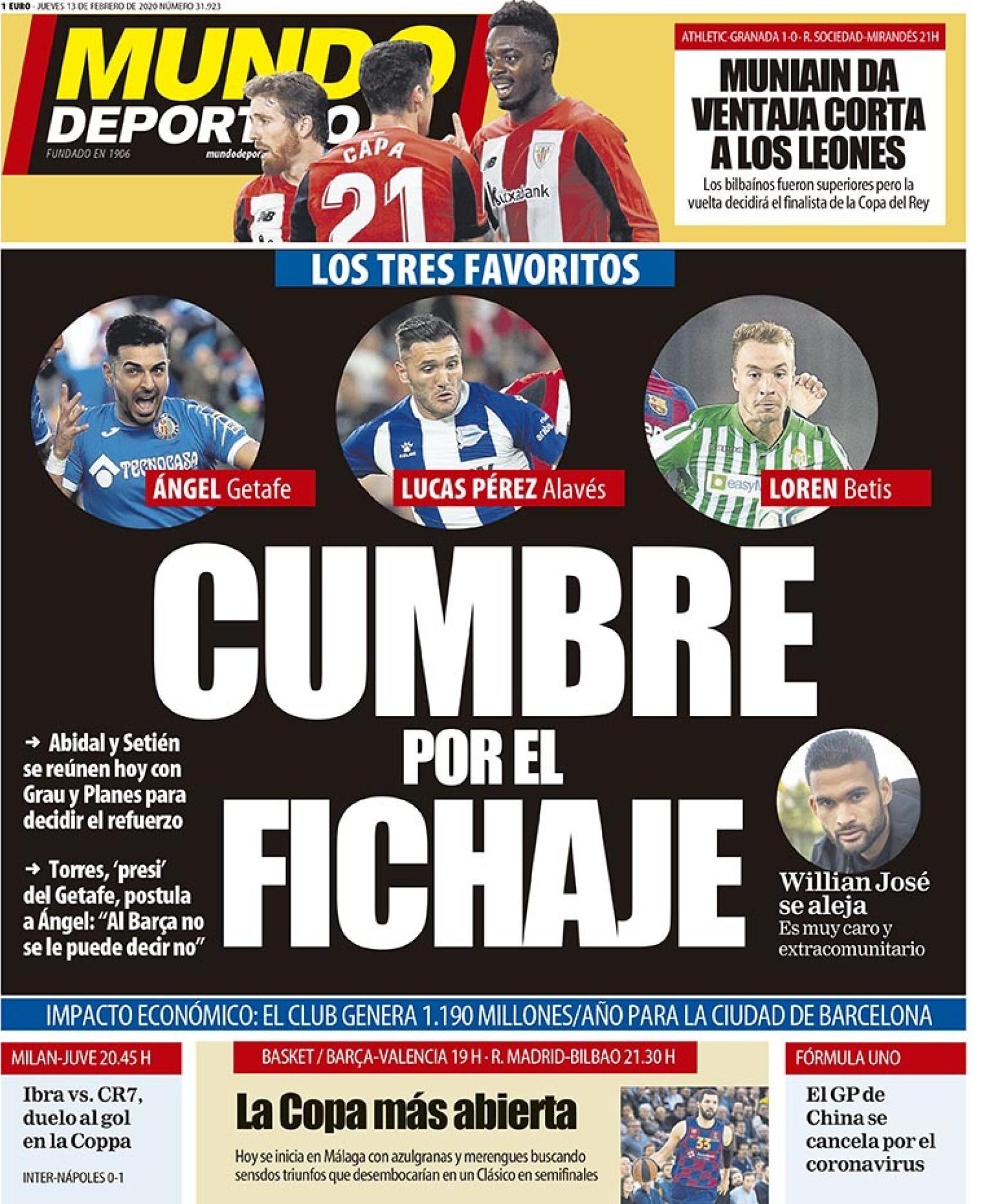 Portada Mundo Deportivo (13/02/2020)