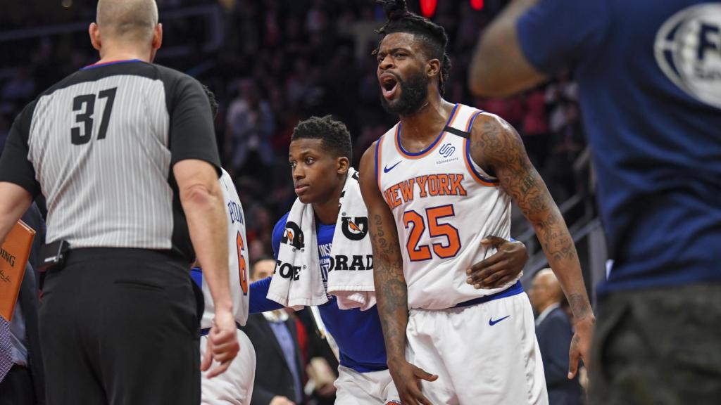 Reggie Bullock, durante un partido de los New York Knicks de esta temporada