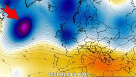 Las borrascas 'Dennis' (izquierda) e 'Inés' (derecha). Severe-weather.eu.