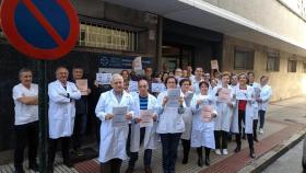 Imagen de archivo, médicos en huelga en el centro sanitario San José de A Coruña.