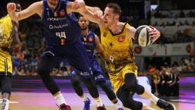 Huertas y Musli, durante el partido de Copa del Rey entre Iberostar Tenerfie y Morabanc Andorra